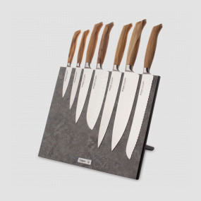 Набор кухонных ножей, 7 штук, на магнитной подставке ComposeEat, серия Ergo Line Olive, BERGER CUTLERY, Германия, Ergo Olive BERGER CUTLERY