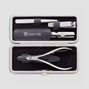 Набор маникюрный в кожаном футляре, цвет черный, 4 предмета, Classic Inox, ZWILLING J.A. HENCKELS, Германия, Лучшие маникюрные наборы