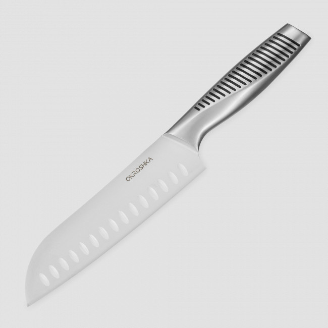 Нож поварской кухонный Сантоку, 17,2 см, серия Wasabi, OKROSHKA, Россия