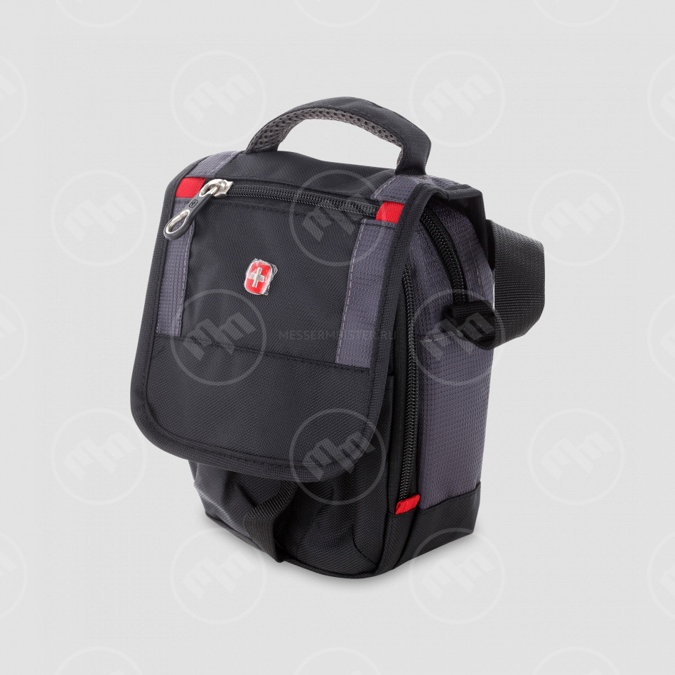 Сумка-планшет Mini boarding bag для документов, черный, серый, 22 х 15 х 5 см, WENGER, Швейцария