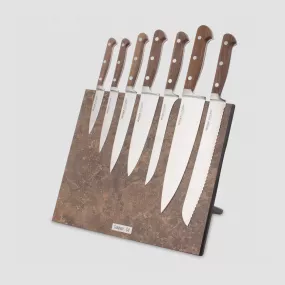 Набор кухонных ножей, 7 штук, на магнитной подставке ComposeEat, серия Classic Walnut, BERGER CUTLERY, Германия, Classic Walnut BERGER CUTLERY