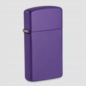 Зажигалка бензиновая узкая Slim Purple Matte, ZIPPO, США, Зажигалки ZIPPO