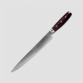 Нож кухонный для тонкой нарезки 25 см, Sujihiki, дамасская сталь, серия GOU 161, YAXELL, Япония, 