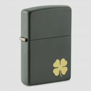Зажигалка бензиновая Four Leaf Clover Green Matte, ZIPPO, США, Зажигалки ZIPPO