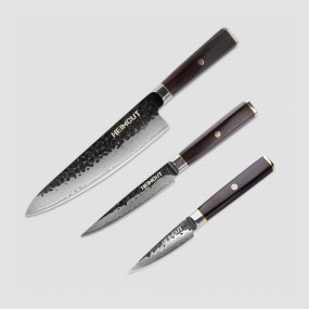 Набор кухонных ножей поварская тройка, серия Black Damascus, HEIMCUT, Россия, HEIMCUT (Россия)