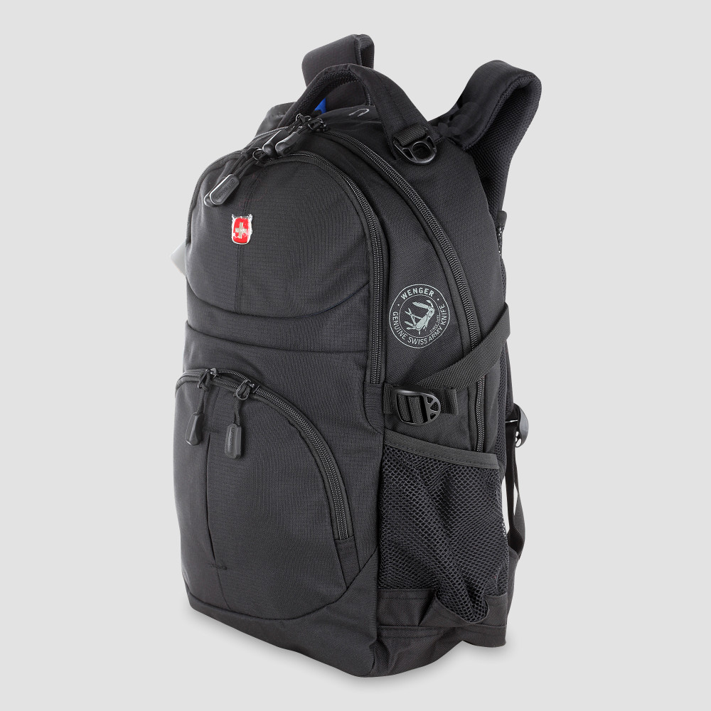 Рюкзак городской, 2 отделения, 45 х 33 х 15 см, 22 л, черный, WENGER, Швейцария