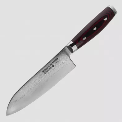 Нож кухонный Сантоку 16,5 см, Santoku, дамасская сталь, серия GOU 161, YAXELL, Япония, 