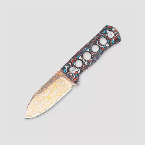Нож шейный с фиксированным клинком Canary, 6,3 см, QSP KNIFE, Китай, Ножи дамасские