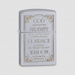 Зажигалка Classic Serenity Prayer Satin Chrome, ZIPPO, США, ZIPPO (США)