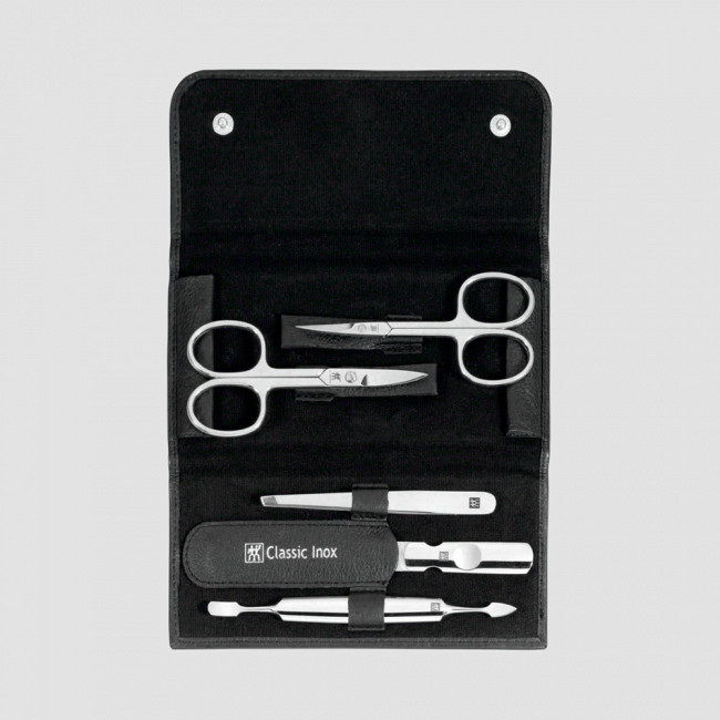 Набор маникюрный в кожаном футляре, цвет черный, 5 предметов, Classic Inox, ZWILLING J.A. HENCKELS, Германия