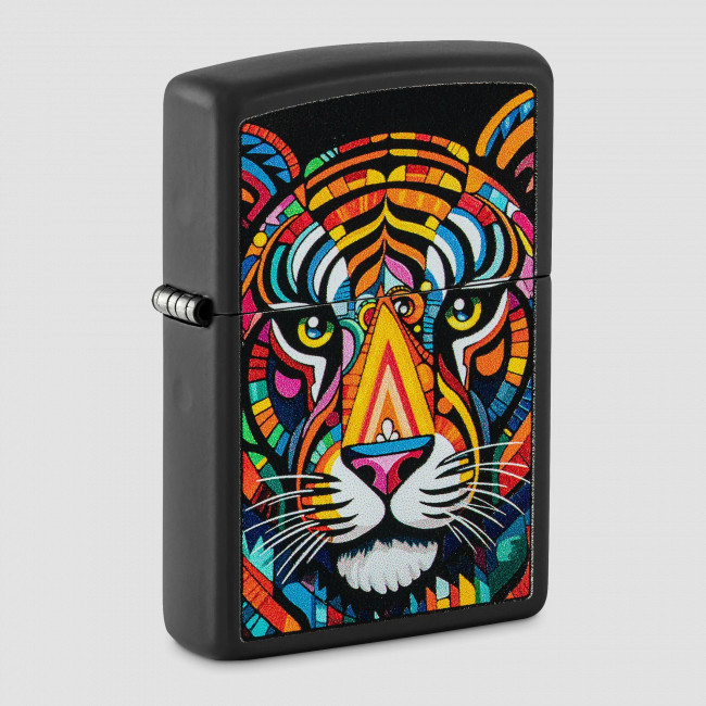 Зажигалка бензиновая Tiger Stripes Design Black Matte, ZIPPO, США