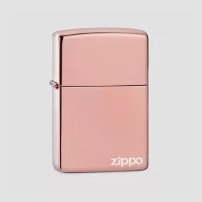 Зажигалка Classic High Polish Rose Gold Zippo Logo, ZIPPO, США, Зажигалки ZIPPO