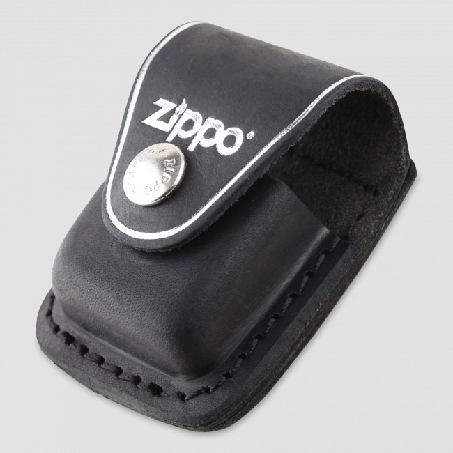 Чехол ZIPPO для зажигалки из натуральной кожи с клипом, черный, ZIPPO, США
