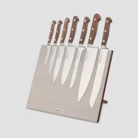 Набор кухонных ножей, 7 штук, на магнитной подставке ComposeEat, серия Classic Walnut, BERGER CUTLERY, Германия, Classic Walnut BERGER CUTLERY