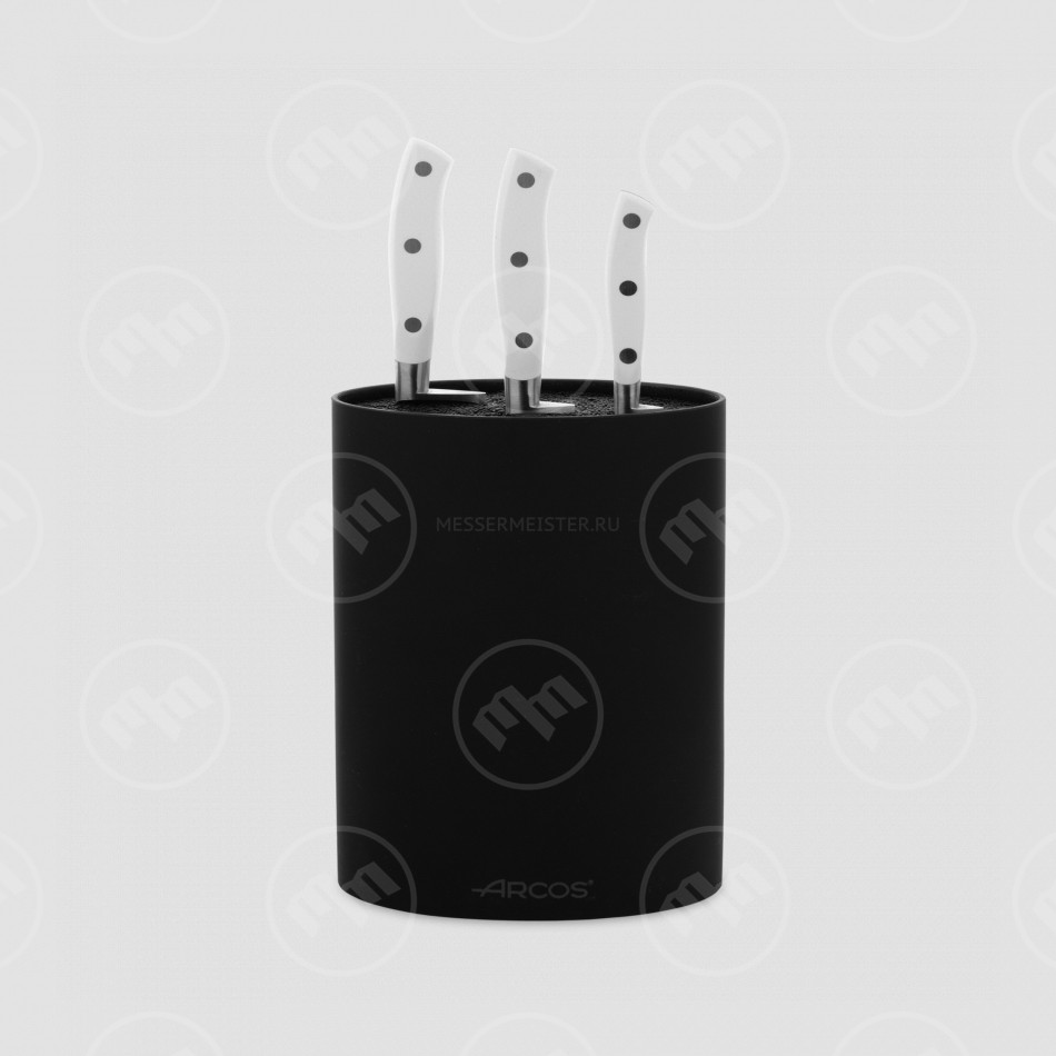 Набор кухонных ножей "поварская тройка", в универсальной подставке, серия Riviera Blanca, ARCOS, Испания