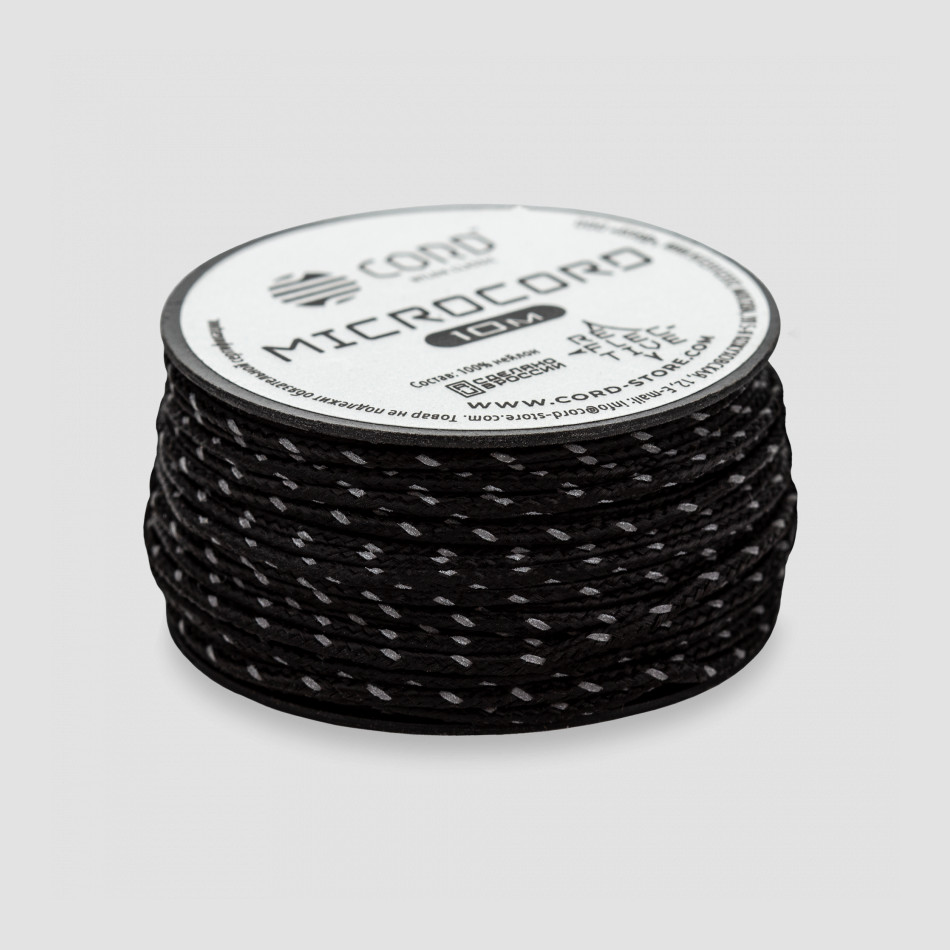 Микрокорд светоотражающий black, 10м, серия Cord Micro, CORD, Россия