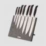 Набор кухонных ножей, 7 штук, на магнитной подставке ComposeEat, серия Ergo Line Smoked Oak, BERGER CUTLERY, Германия