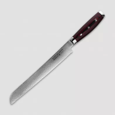 Нож кухонный для хлеба 23 см, Pankiri, дамасская сталь, серия GOU 161, YAXELL, Япония, 