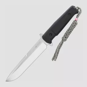 Нож с фиксированным клинком Trident, обработка клинка StoneWash, черная рукоять Kraton, KIZLYAR SUPREME, Россия, Русские тактические ножи