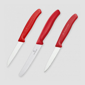 Набор из 3 кухонных ножей для овощей Swiss Classic, VICTORINOX, Швейцария, Наборы ножей "Поварская тройка" 