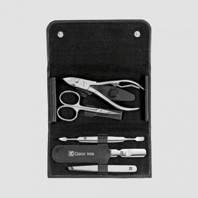 Набор маникюрный в кожаном футляре, цвет черный, 5 предметов, Classic Inox, ZWILLING J.A. HENCKELS, Германия