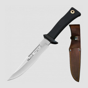 Нож с фиксированным клинком Лось с чехлом, зубчатый обух, MUELA, Испания, Недорогие охотничьи ножи