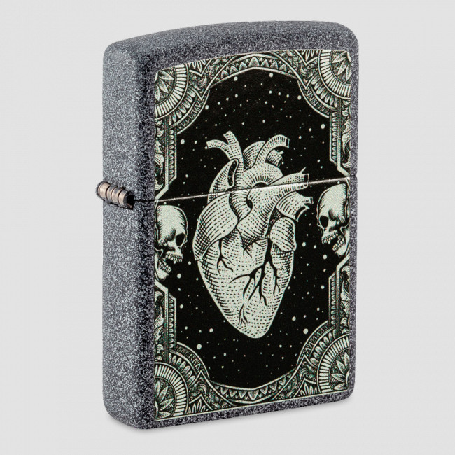 Зажигалка бензиновая Heart Design Iron Stone, ZIPPO, США