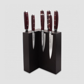 Набор из 7-и кухонных ножей на подставке из дуба, серия GOU 161, YAXELL, Япония, YAXELL (Япония)