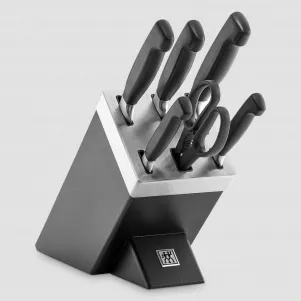 Набор из 5-ти ножей и ножниц в подставке, цвет черный, серия TWIN Four Star, ZWILLING J.A. HENCKELS, Германия, ZWILLING J.A. HENCKELS (ГЕРМАНИЯ)