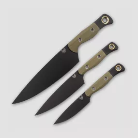 Набор кухонных ножей поварская тройка, BENCHMADE, США, Фиксированные ножи BENCHMADE