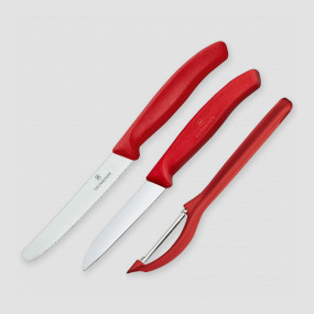 Набор из 3 кухонных ножей для овощей Swiss Classic, VICTORINOX, Швейцария, Наборы ножей "Поварская тройка" 