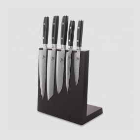 Набор из 5-ти кухонных ножей на подставке из дуба, серия RAN, YAXELL, Япония, Наборы кухонных ножей