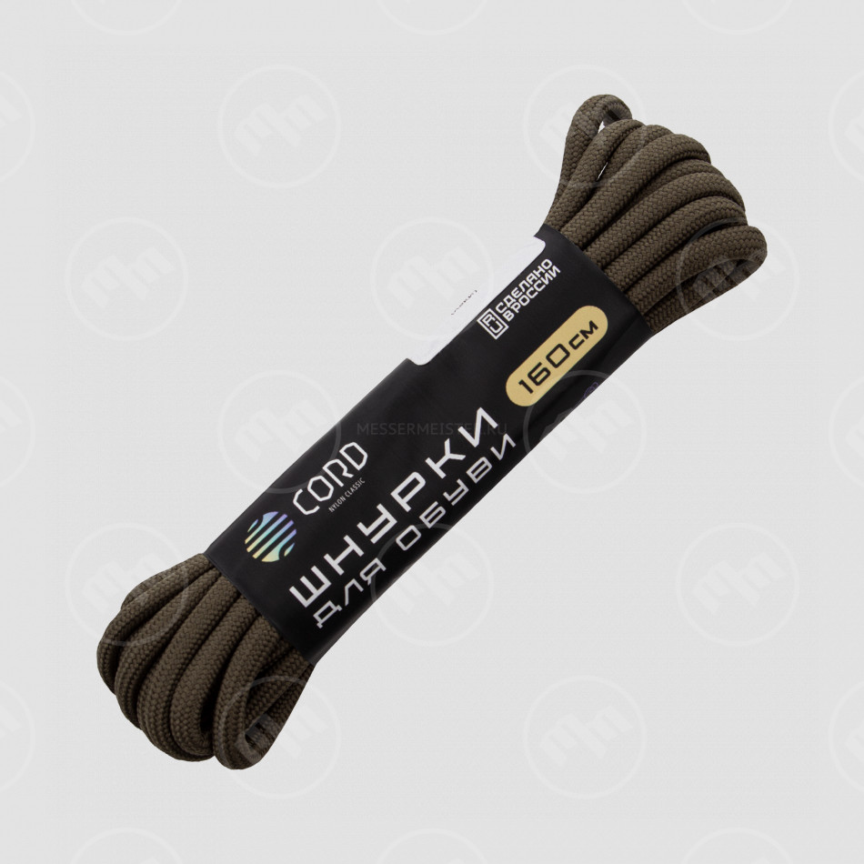 Шнурки из паракорда, 160 см, хаки, CORD, Россия