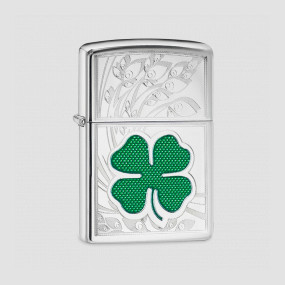 Зажигалка Classic Clover High Polish Chrome, ZIPPO, США, Зажигалки