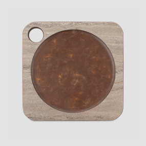 Подставка под бокал/кружку, 10х10см, травертин капучино, композитный материал, серия ProFashion, ComposeEat, Россия, Кухонные аксессуары COMPOSE EAT