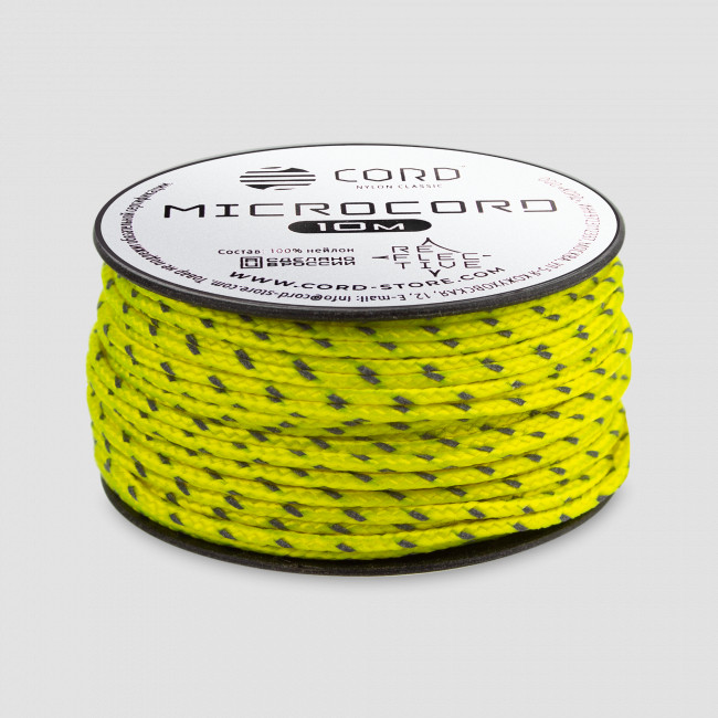 Микрокорд светоотражающий neon yellow, 10м, серия Cord Micro, CORD, Россия