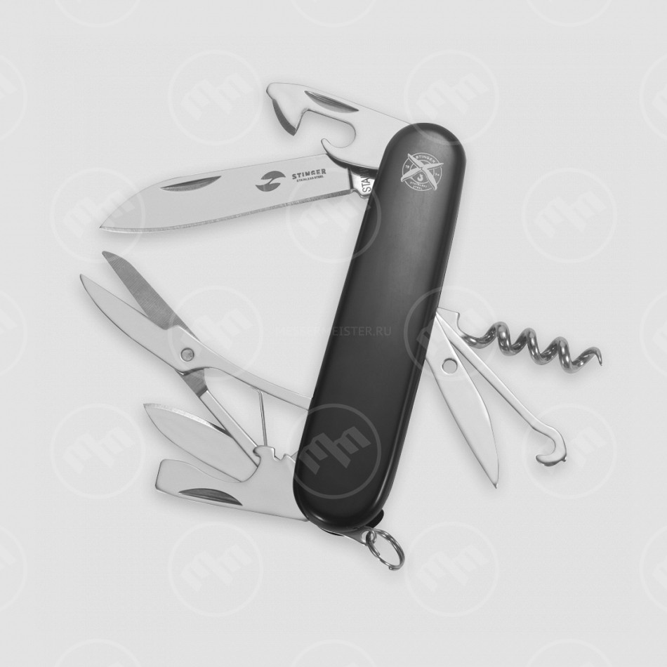 Нож многофункциональный складной, 6,7 см, STINGER, Россия