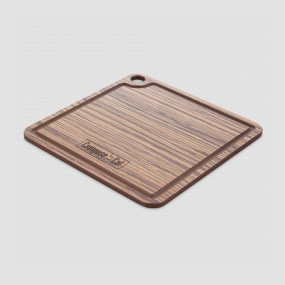 Доска для сервировки с желобом 18х18 см,зебрано натуральный, серия ProFashion, ComposeEat, Россия, Сервировочные доски COMPOSE EAT