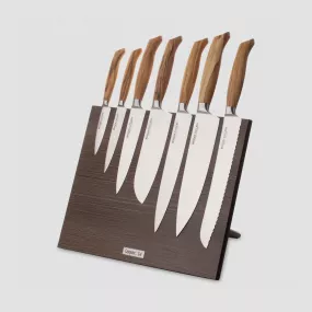 Набор кухонных ножей, 7 штук, на магнитной подставке ComposeEat, серия Ergo Line Olive, BERGER CUTLERY, Германия, Ergo Olive BERGER CUTLERY