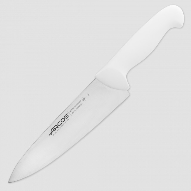 Профессиональный поварской кухонный нож 20 см, рукоять - белая, серия 2900, ARCOS, Испания