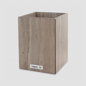 Подставка универсальная для кухонных принадлежностей, 12 х 12 х 17см, травертин капучино, композитный материал, серия Fashion, ComposeEat, Россия, 