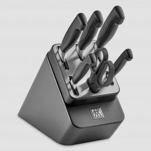 Набор из 5-ти ножей и ножниц в подставке, цвет антрацит, серия TWIN Four Star, ZWILLING J.A. HENCKELS, Германия, ZWILLING J.A. HENCKELS (ГЕРМАНИЯ)