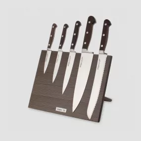 Набор кухонных ножей, 5 штук, на магнитной подставке ComposeEat, серия Classic Smoked Oak, BERGER CUTLERY, Германия, Classic Smoked oak BERGER CUTLERY