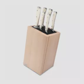 Набор из 5-ти кухонных ножей в подставке из бука, серия Ikon Cream White, WUESTHOF, Золинген, Германия, Наборы кухонных ножей WUESTHOF