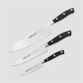 Набор ножей 3 шт. (10 см, 15 см, 18 см), упаковка-коробка, серия Riviera, ARCOS, Испания, Наборы кухонных ножей