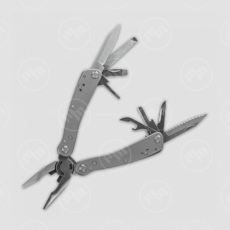 Мультитул, 10 инструментов, цвет серебристый, STINGER, Россия