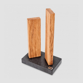 Подставка магнитная (блок) для 4-х кухонных ножей Stonehenge, гранит/дуб, 30x18x10 см, KAI, Япония, KAI (Япония)