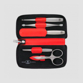 Набор маникюрный в кожаном футляре, цвет красный/чёрный, 5 предметов, Twinox, ZWILLING J.A. HENCKELS, Германия, 