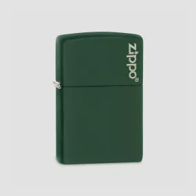 Зажигалка Classic Green Matte Logo Zippo, ZIPPO, США, Зажигалки ZIPPO