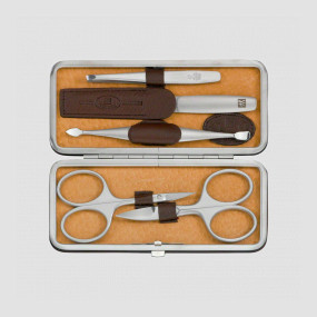 Набор маникюрный в кожаном футляре, цвет коричневый, 5 предметов, Twinox, ZWILLING J.A. HENCKELS, Германия, Маникюрные наборы ZWILLING